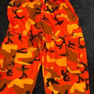 street wear orange camouflage pants